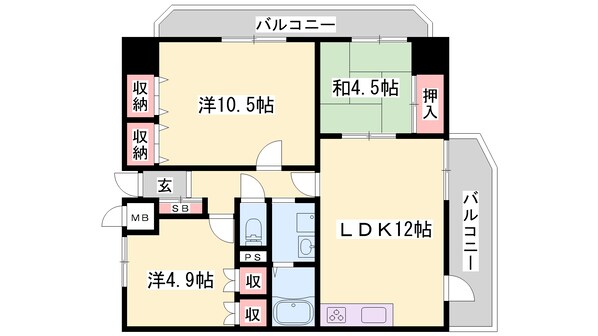 ロワイヤル安室の物件間取画像